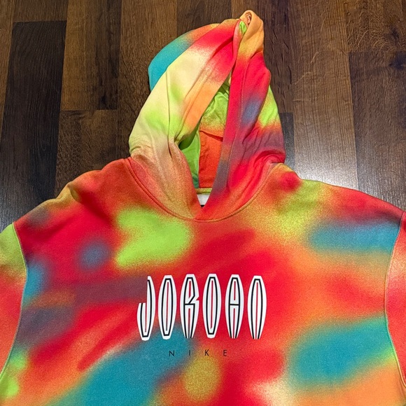 NWOT Jordan Jump Man Colorful Tie-Dye Type Hoodie Size XL - Picture 2 of 8